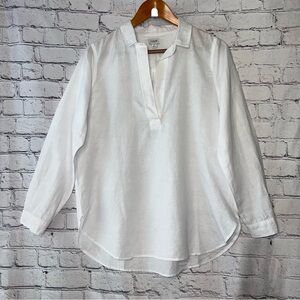 J. Crew Linen Cotton Blend Long Sleeve Lightweight Blouse Size Medium